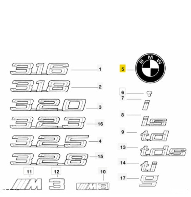 PLAQUE | BMW GENUINE PARTS | 51148132375